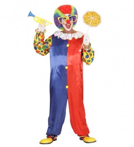 Red-blue clown man costume