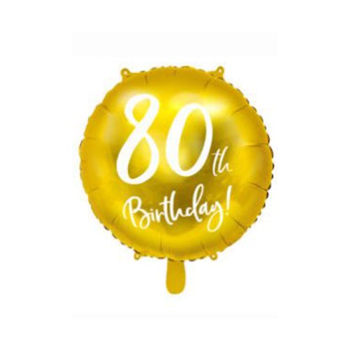 80th birthday balloon. Aluminum - Helium