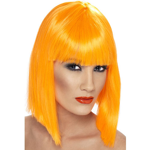 Orange short glam wig