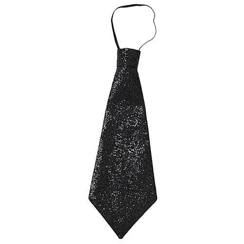 Black sequin tie
