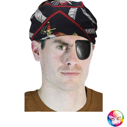 Printed black pirate bandana