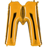 Gold metallic balloon letter M, 102cm