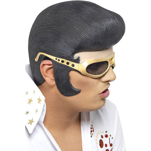 Perruque casque lunettes Elvis
