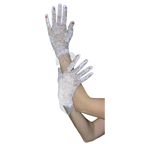 White lace gloves