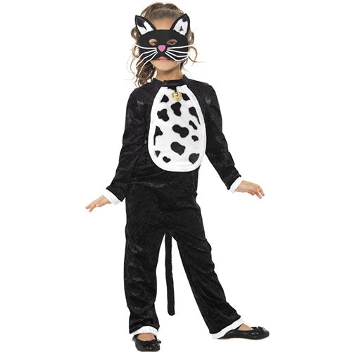 Masked black cat child costume