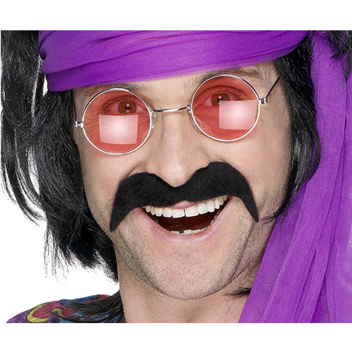 Trendy black hippie mustache