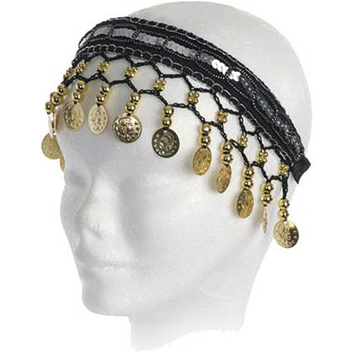 Black oriental headdress with golden pieces