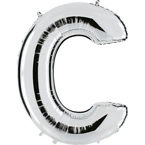 Metallic silver ball C, 102 cm