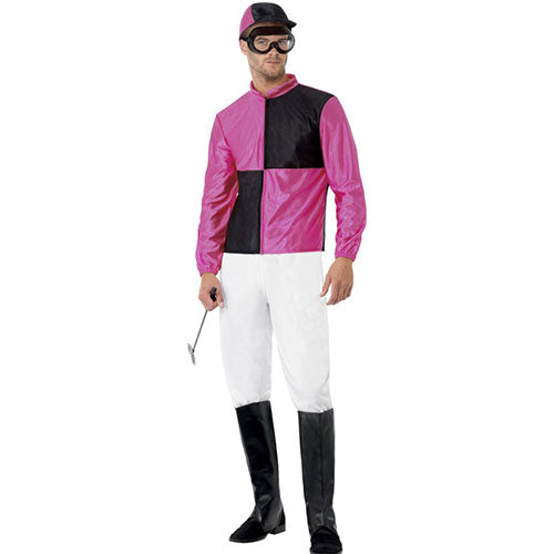 Black purple jockey men's costume