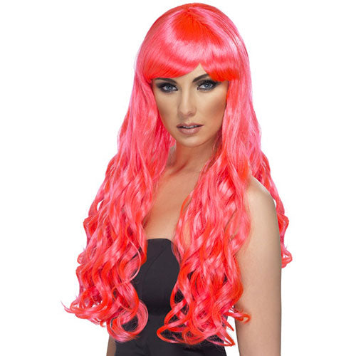 Long fushia desire wig
