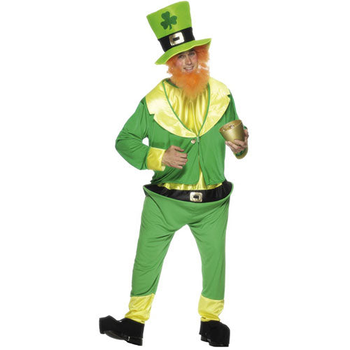 Green leprechaun men's costume