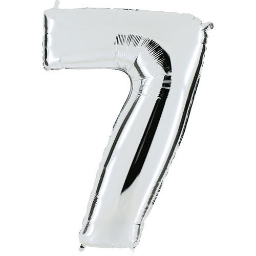 Silver metallic ball n°7, 102 cm