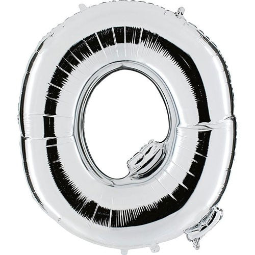 Ballon métallisé argent Q, 102 cm