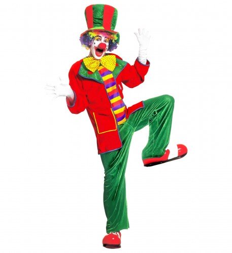 Green-Red Clown Man Costume