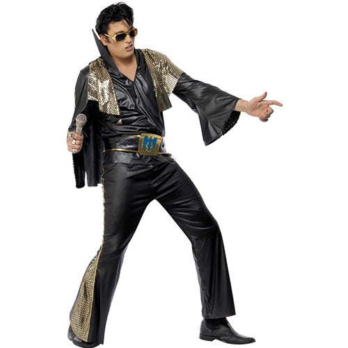Men's Elvis Black Gold Costume