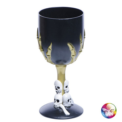 Black gothic glass with skeleton foot