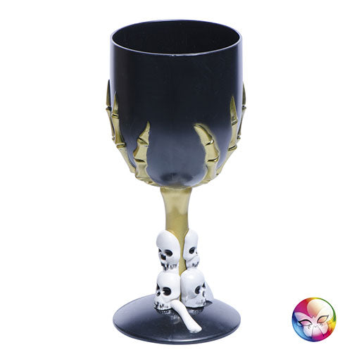 Verre gothique noir pied squelette