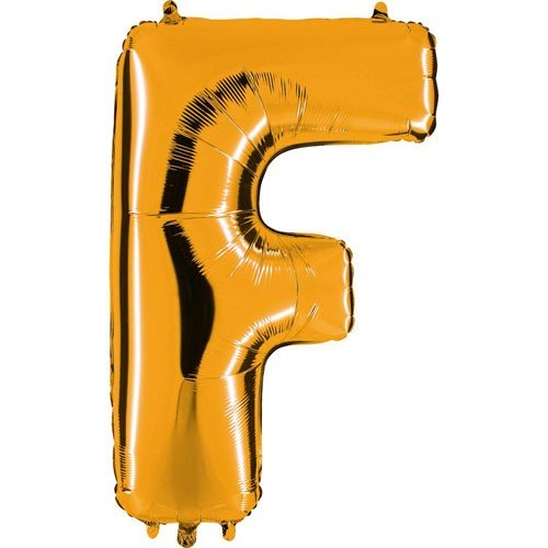 Letter F gold metallic balloon, 102cm