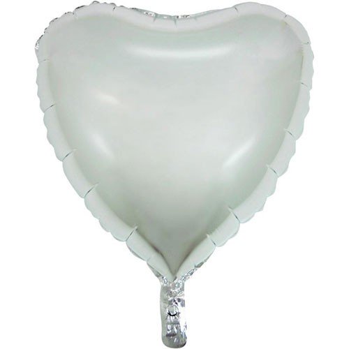 Ballon helium coeur argent 45cm