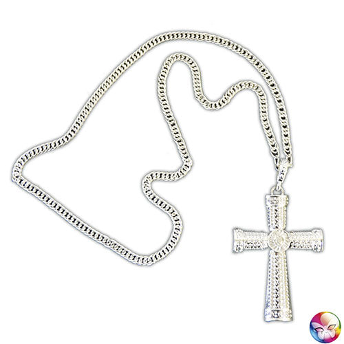 Silver gothic cross necklace