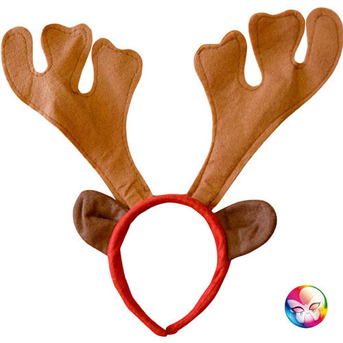 Wooden headband and brown reindeer ears