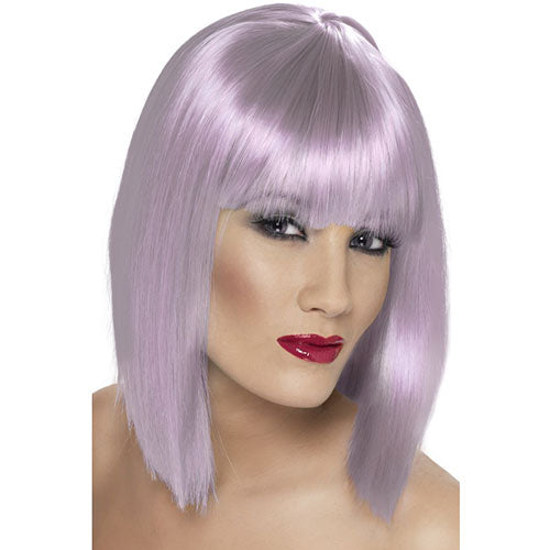 Perruque glam courte lilas