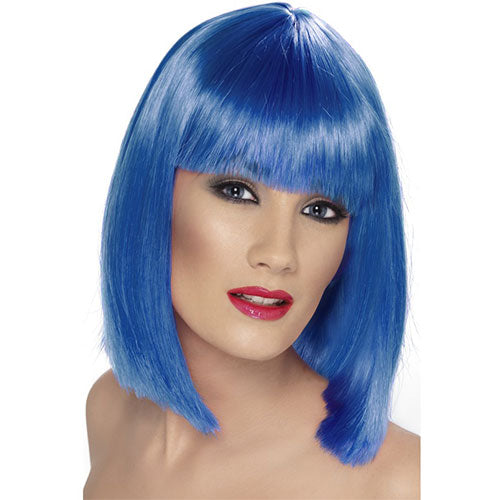 Short blue glam wig