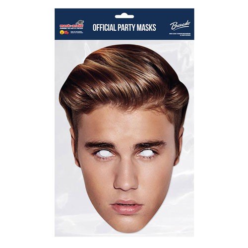 Justin Bieber cardboard mask