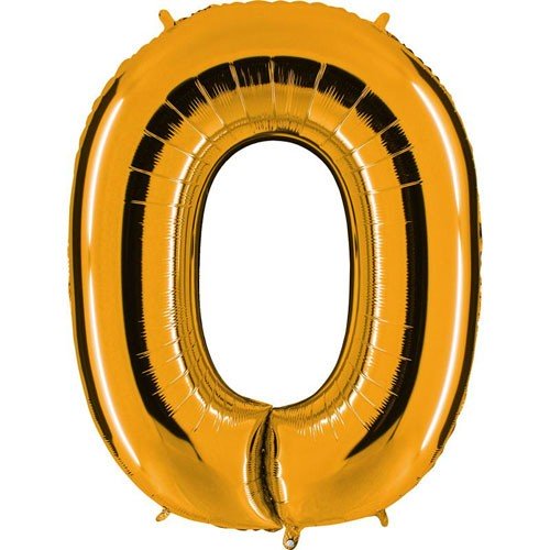 Letter O metallic gold balloon, 102cm