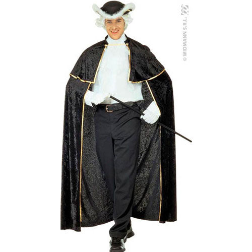 Jabot black velvet cape