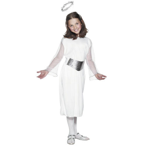 White and silver angel child costume