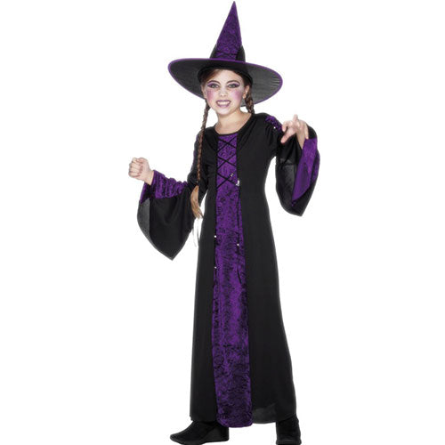 Black and purple witch child costume