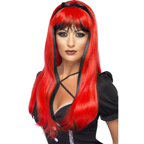 Red sinister princess wig