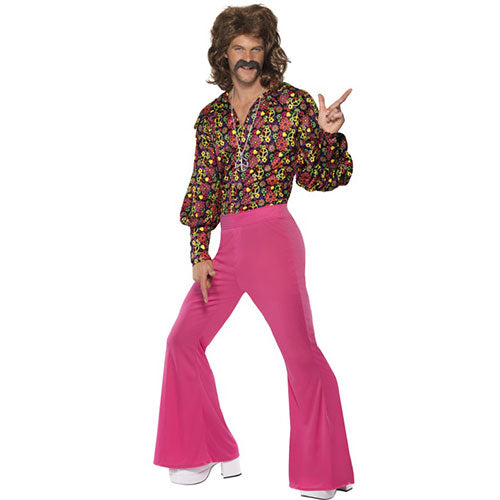 Pink 1960s hippie men's costume