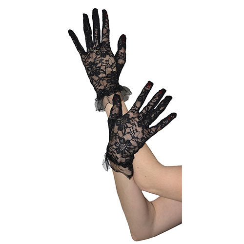 Black lace gloves