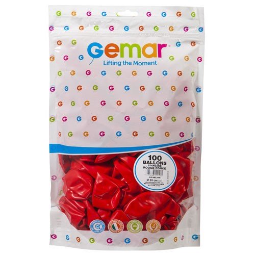 Bag of 100 red balloons 30cm