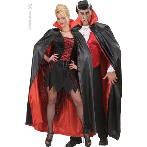 Adult's red black satin cape