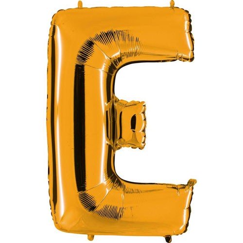 Letter E gold metallic balloon, 102cm