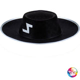 chapeau justicier noir Zorro