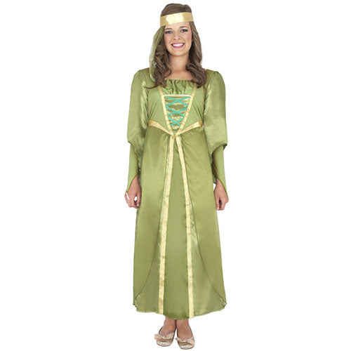 Déguisement enfant jeune fille médiévale robe verte