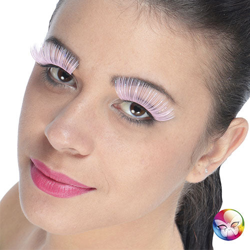Faux-cils jumbo rose lame argent