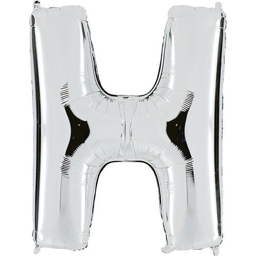 Silver metallic balloon H, 102 cm