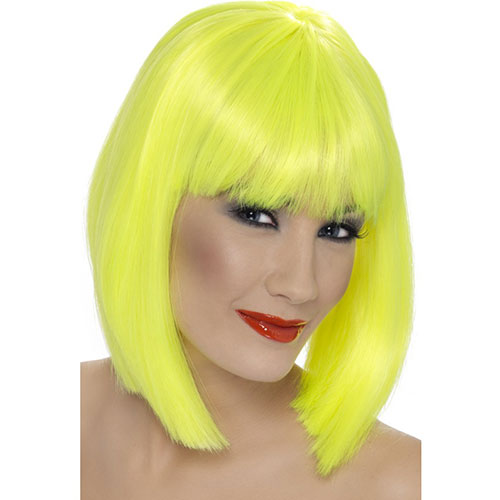 Short yellow glam wig