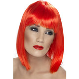 Short red glam wig