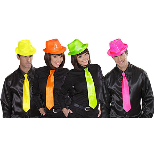 cravate fluo satinée