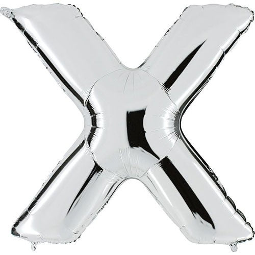 Metallic Silver X Ball, 102cm