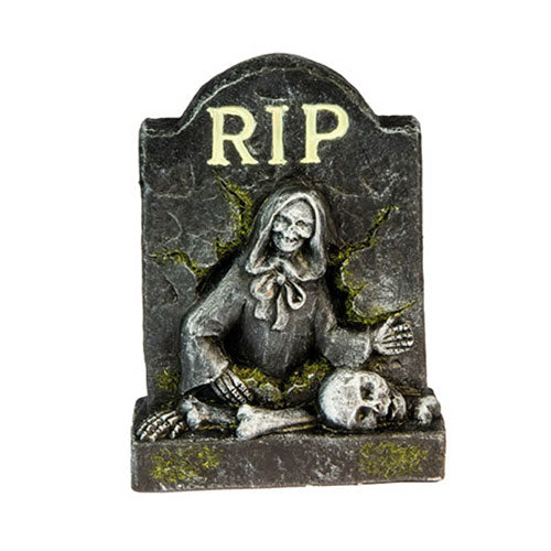 Grim reaper tombstone decoration