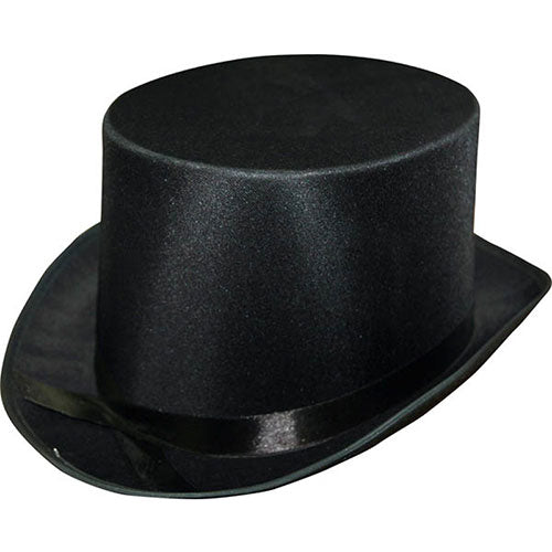 Black satin top hat