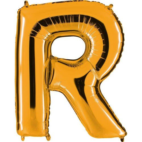 Letter R metallic gold balloon, 102cm