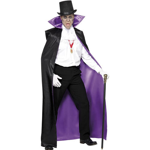 Black purple reversible cape